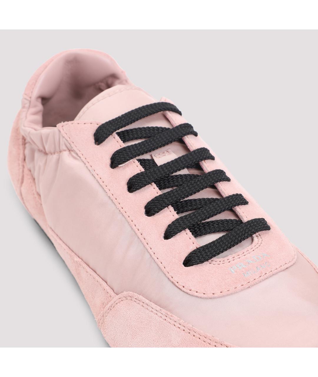 PRADA Розовые синтетические кроссовки, фото 6