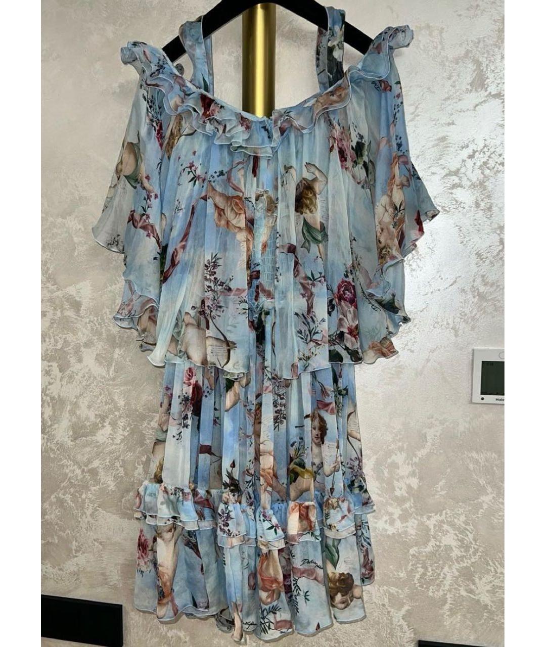 DOLCE&GABBANA Голубой шелковый сарафан, фото 6