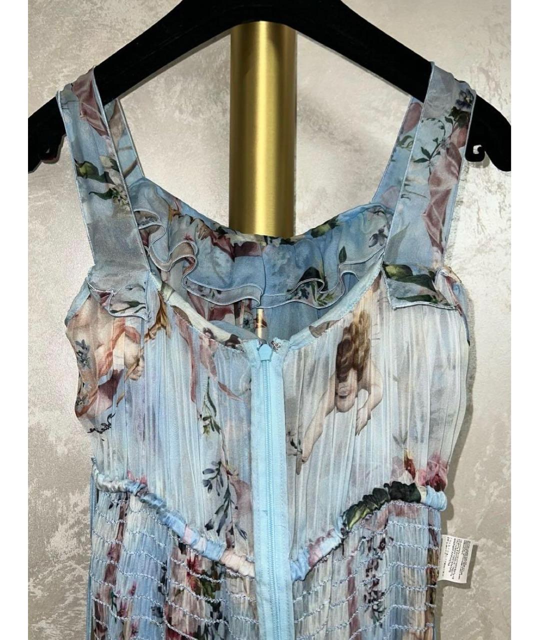 DOLCE&GABBANA Голубой шелковый сарафан, фото 3