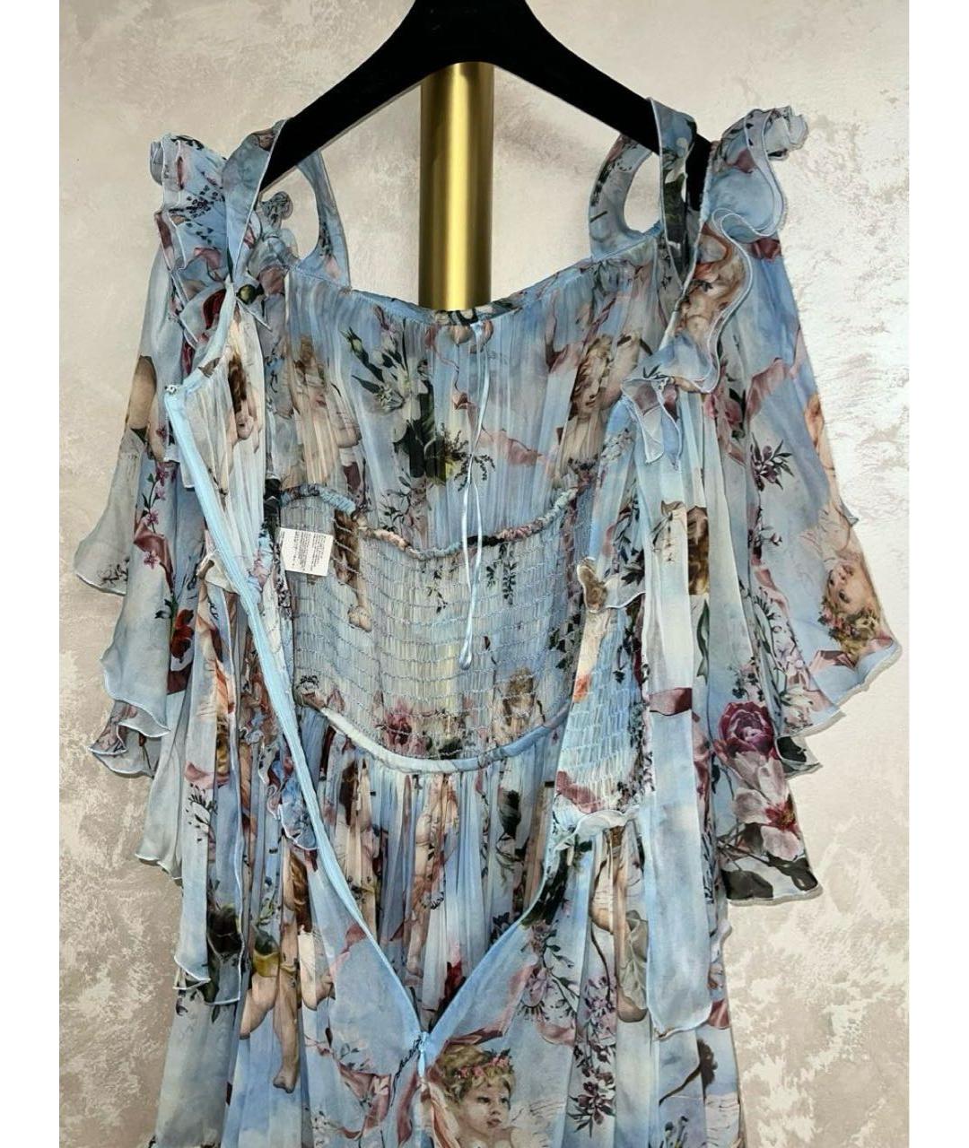 DOLCE&GABBANA Голубой шелковый сарафан, фото 4