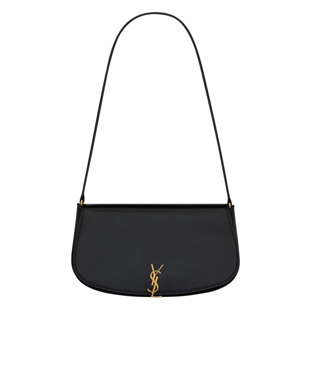 SAINT LAURENT Черная кожаная сумка с короткими ручками, фото 1
