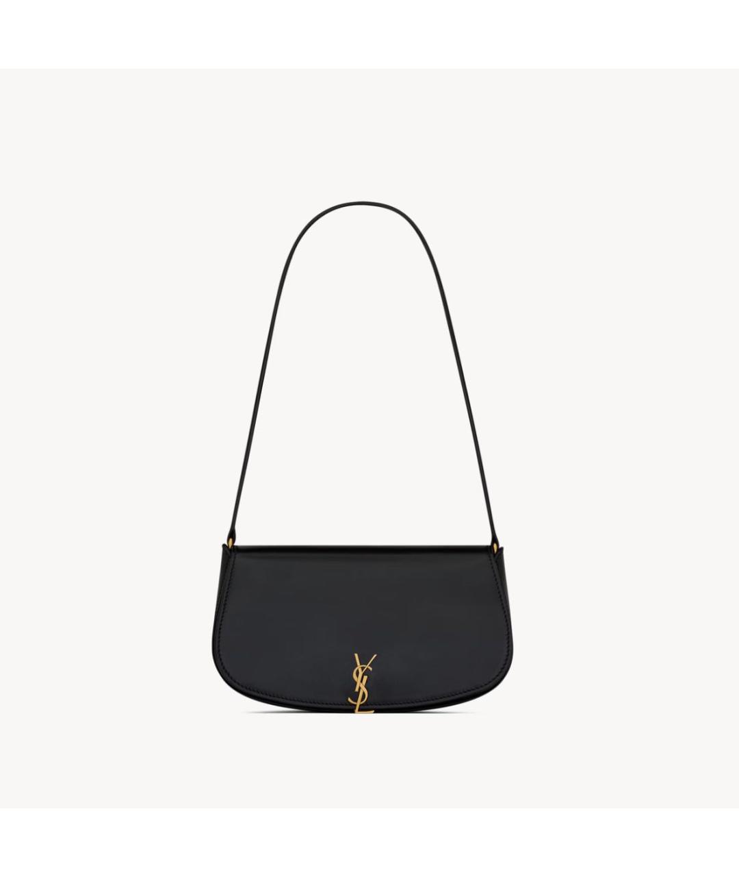 SAINT LAURENT Черная кожаная сумка с короткими ручками, фото 4
