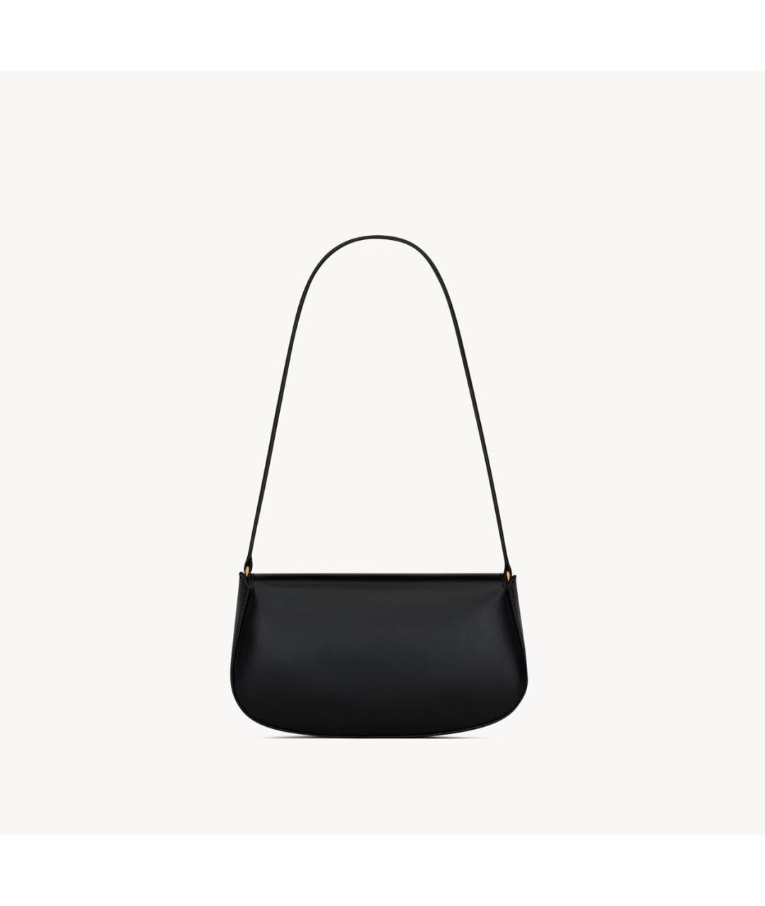 SAINT LAURENT Черная кожаная сумка с короткими ручками, фото 2