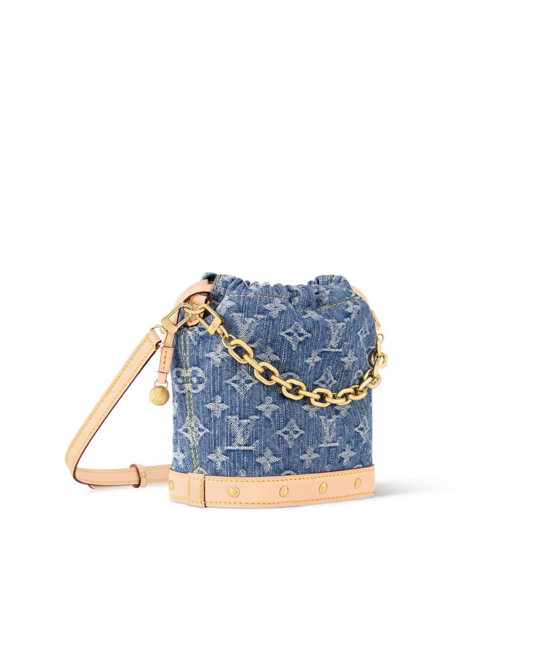 LOUIS VUITTON Голубая тканевая сумка через плечо, фото 2