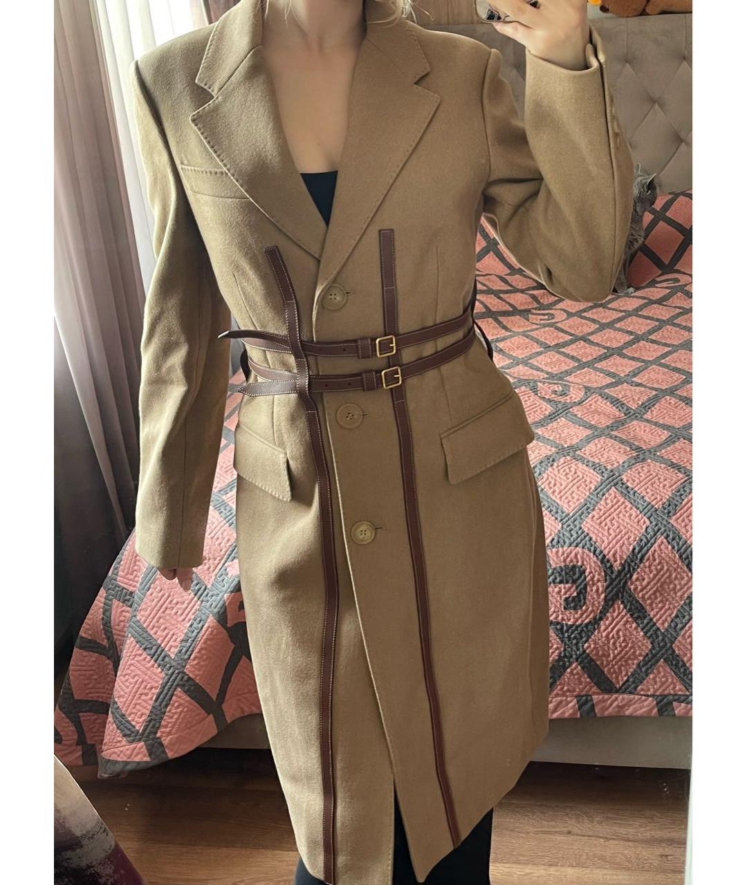 BURBERRY Бежевое шерстяное пальто, фото 2