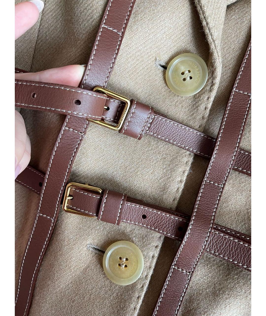 BURBERRY Бежевое шерстяное пальто, фото 5