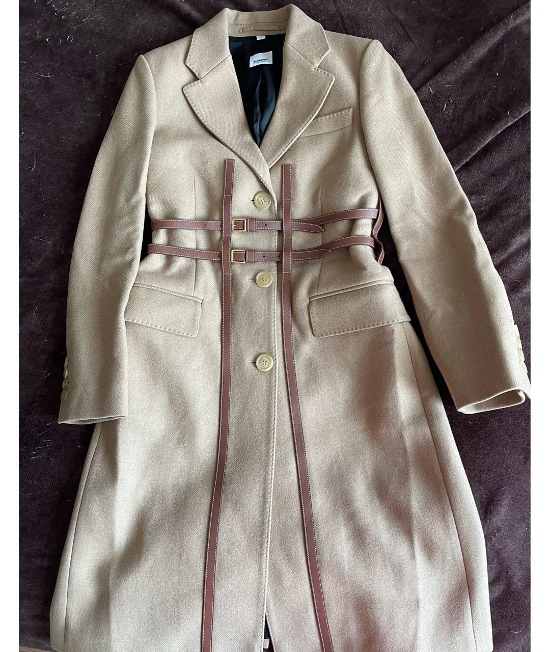 BURBERRY Бежевое шерстяное пальто, фото 4