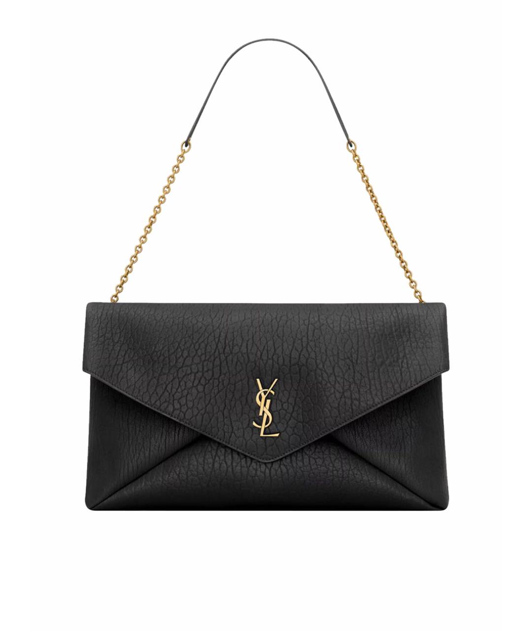 SAINT LAURENT Черная кожаная сумка тоут, фото 1