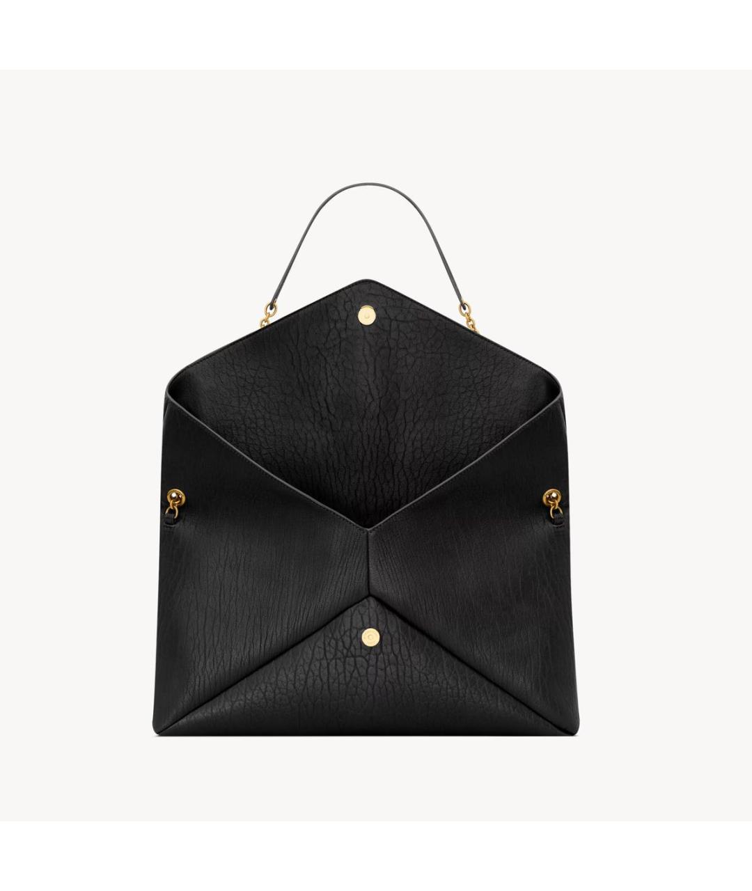 SAINT LAURENT Черная кожаная сумка тоут, фото 3