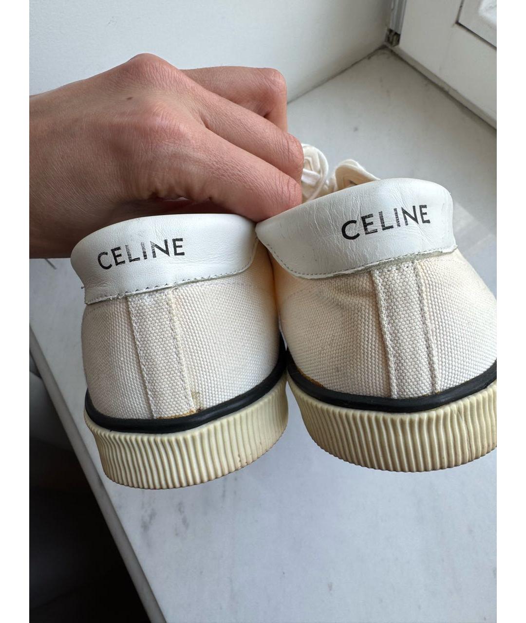 CELINE Белые текстильные кеды, фото 5