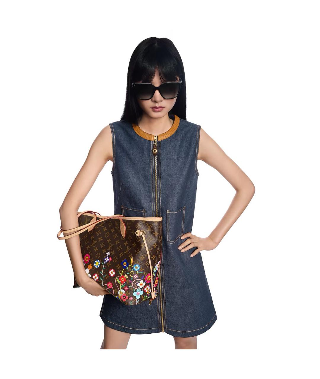 LOUIS VUITTON Коричневая кожаная сумка тоут, фото 8