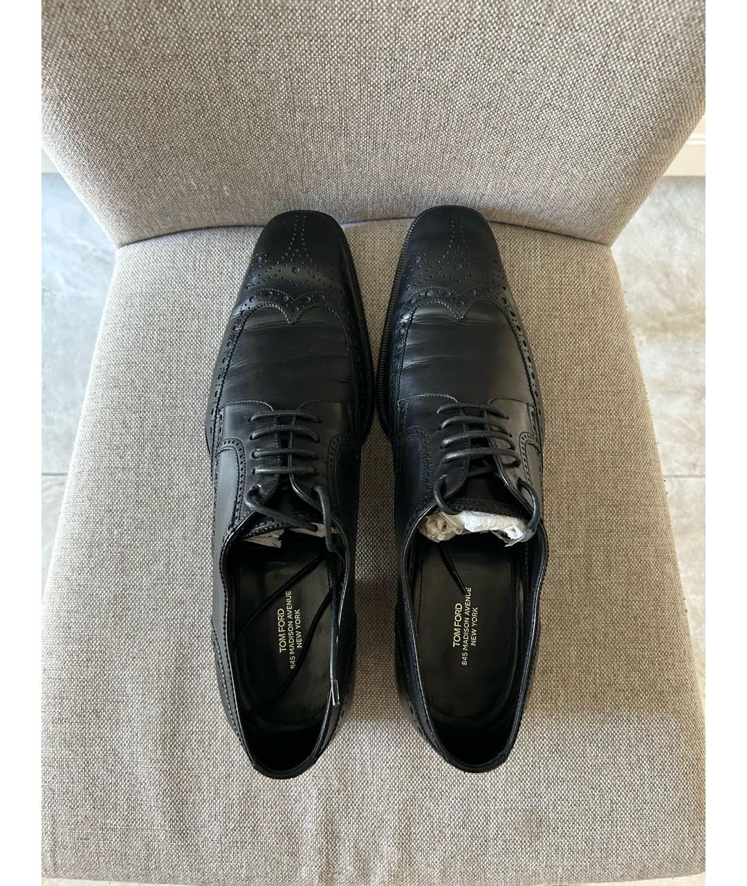 TOM FORD Черные кожаные туфли, фото 3