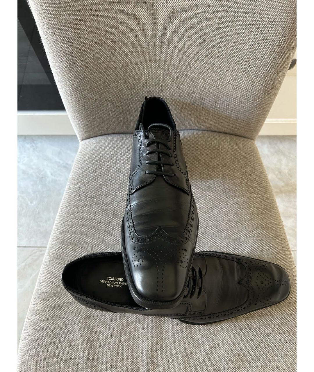 TOM FORD Черные кожаные туфли, фото 5