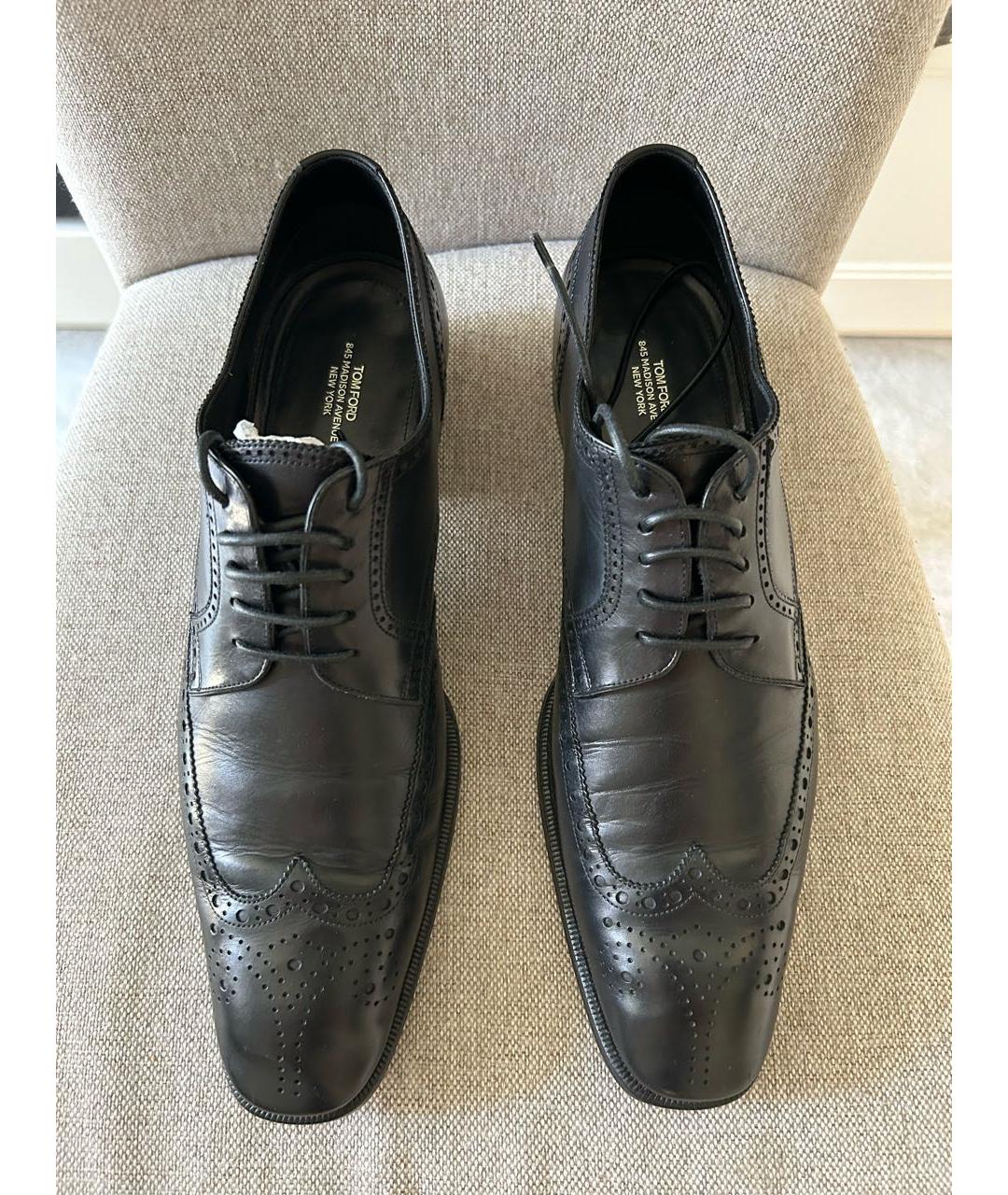 TOM FORD Черные кожаные туфли, фото 2