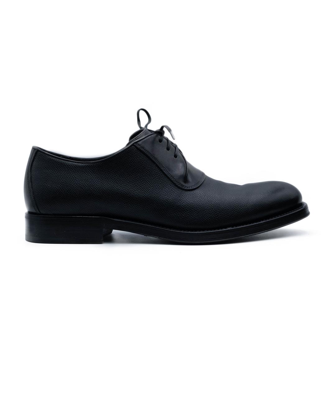 FERRAGAMO Черные кожаные низкие ботинки, фото 6