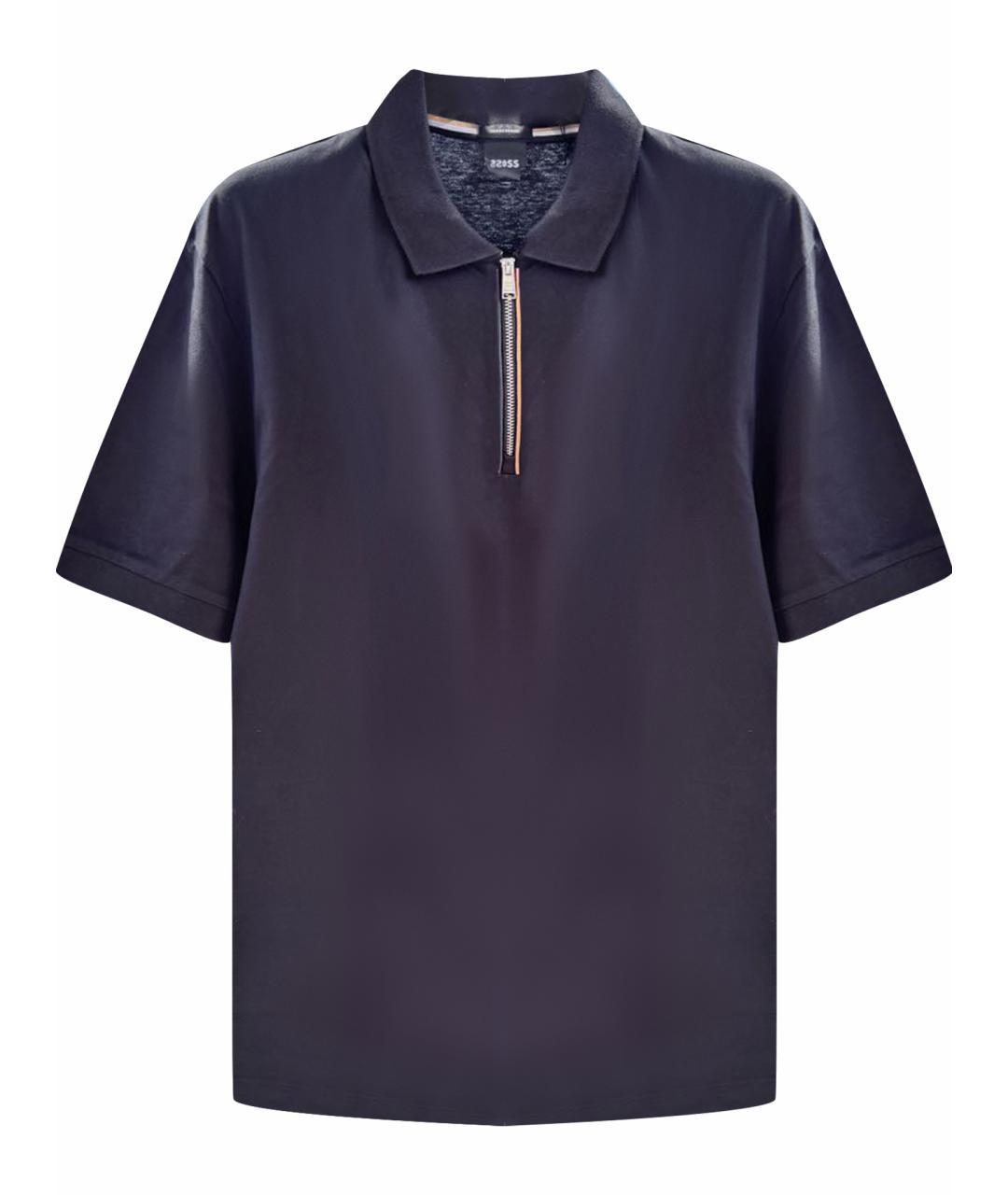 HUGO BOSS Черное хлопковое поло с коротким рукавом, фото 1