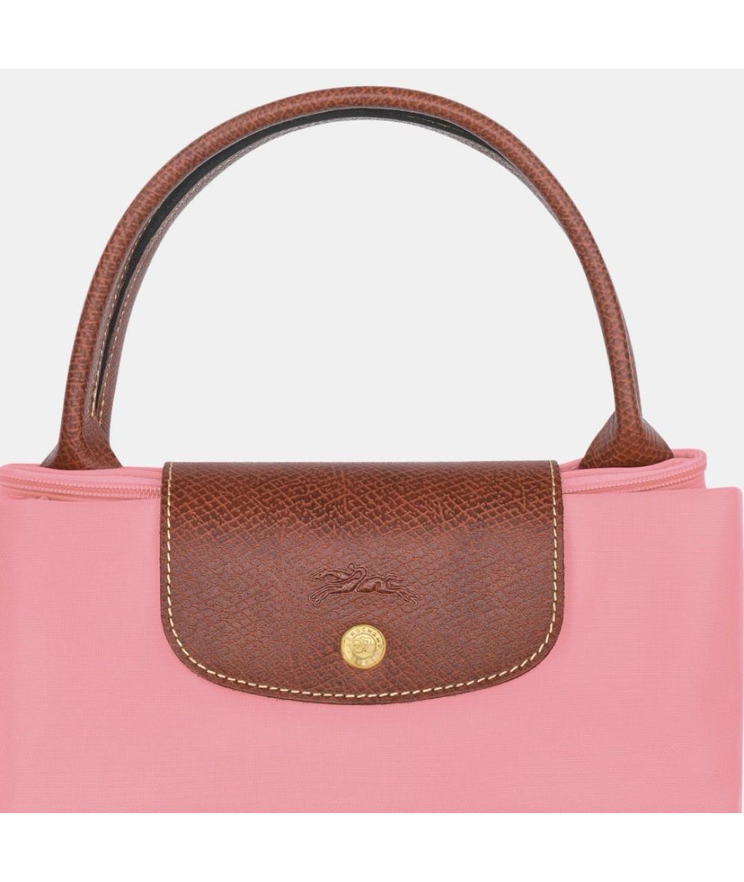 LONGCHAMP Розовая тканевая сумка тоут, фото 6