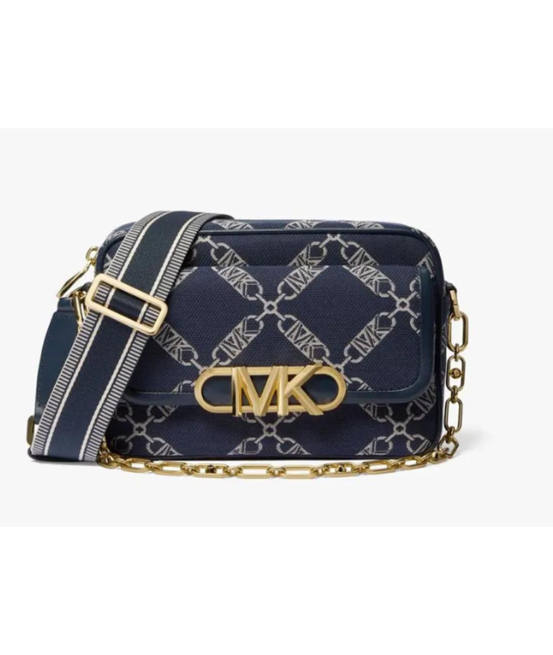 MICHAEL KORS Темно-синяя тканевая сумка через плечо, фото 8