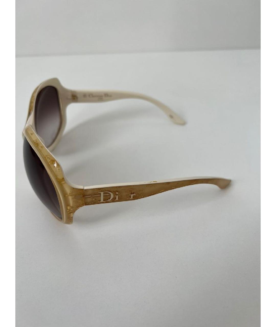 CHRISTIAN DIOR Желтые пластиковые солнцезащитные очки, фото 5
