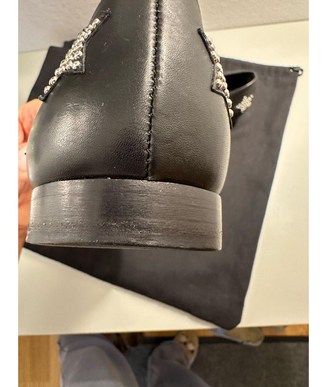 SAINT LAURENT Черные кожаные балетки, фото 6