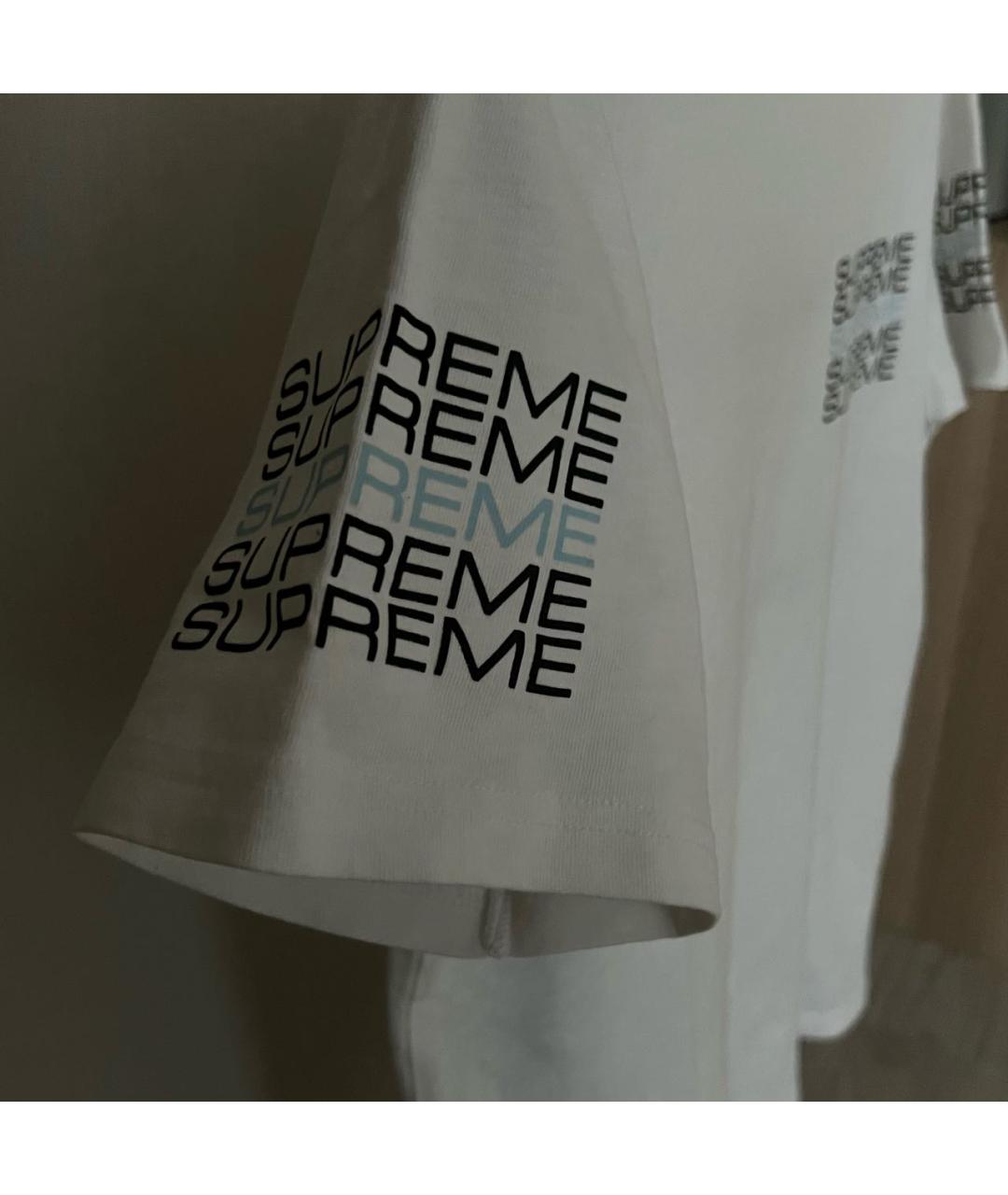 SUPREME Белая хлопковая футболка, фото 3