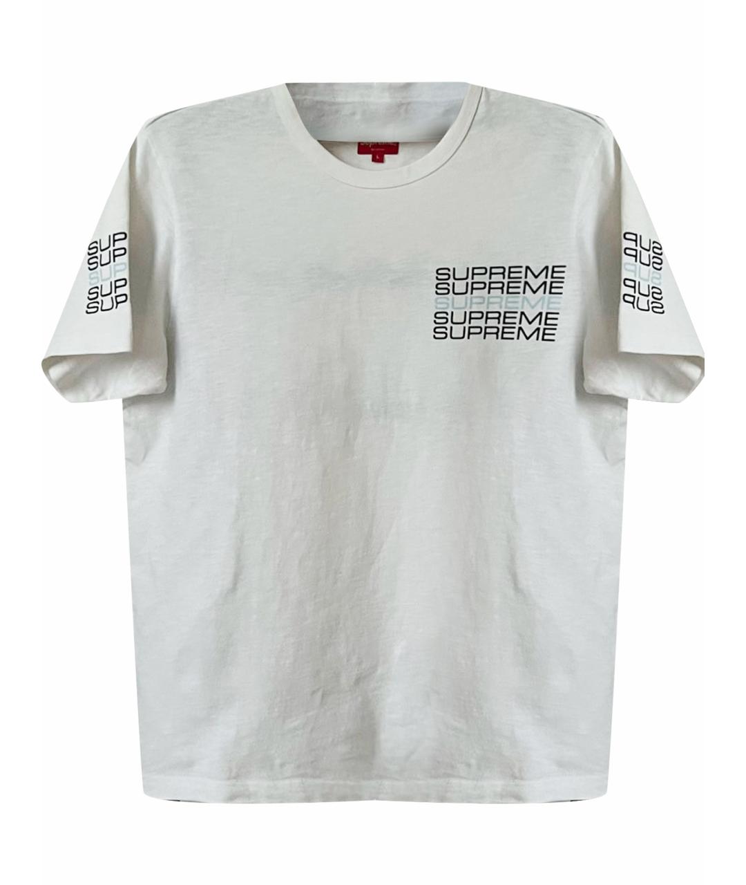 SUPREME Белая хлопковая футболка, фото 1