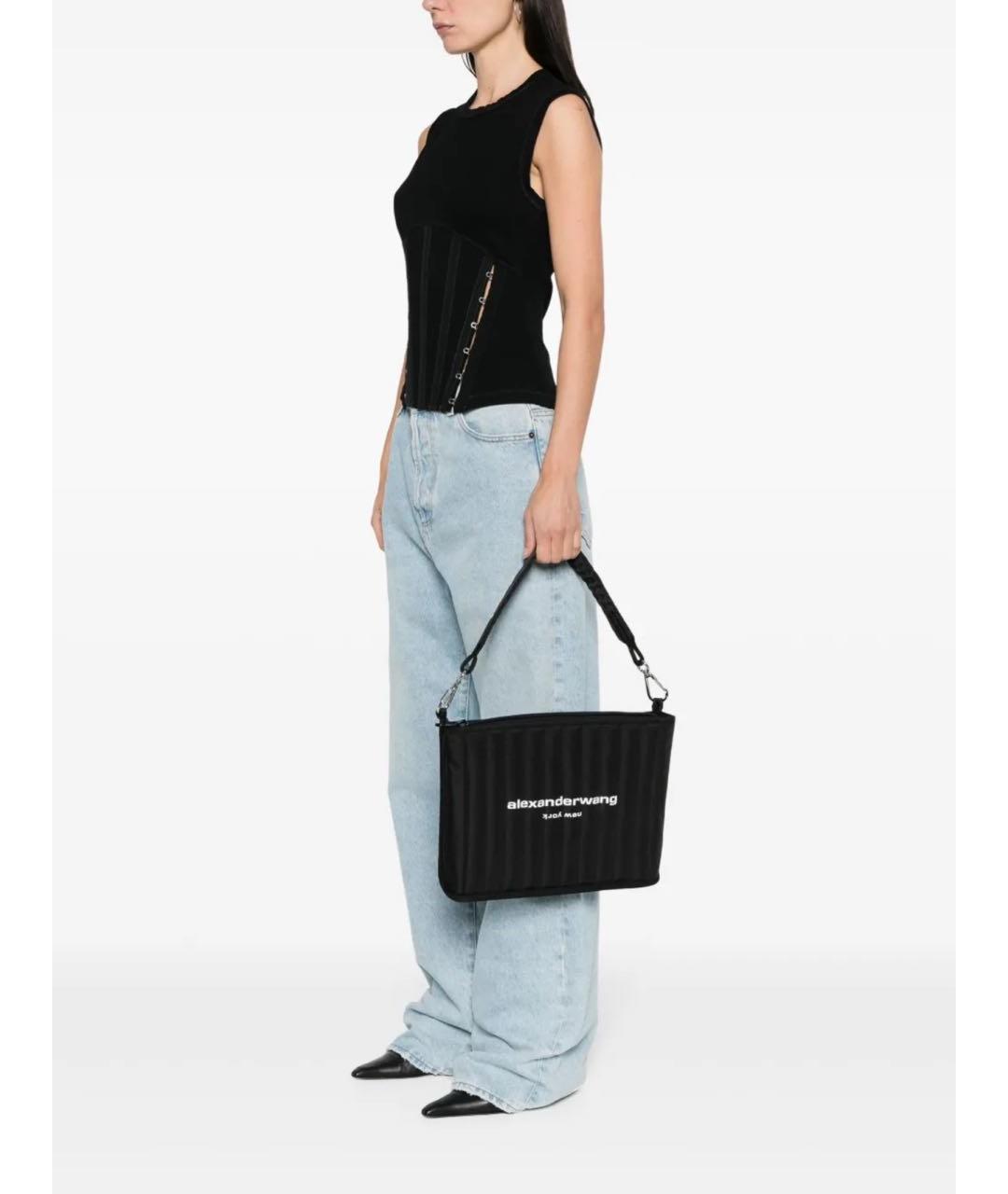 ALEXANDER WANG Черная синтетическая сумка с короткими ручками, фото 6