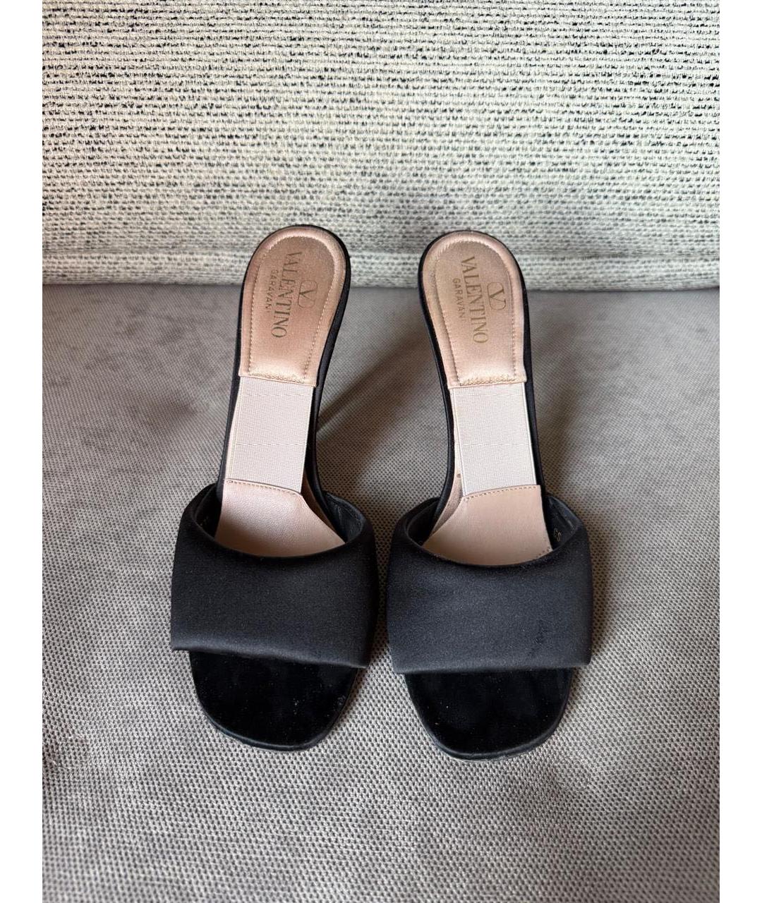 VALENTINO Черные текстильные мюли, фото 3