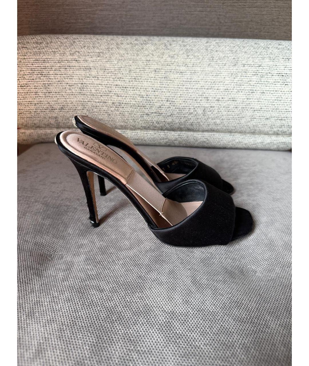 VALENTINO Черные текстильные мюли, фото 2