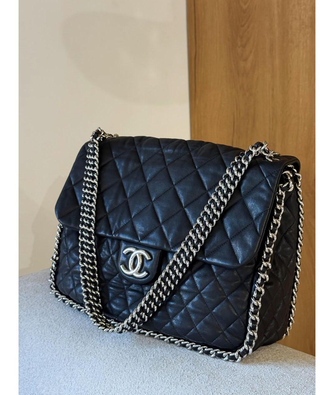 CHANEL Черная кожаная сумка через плечо, фото 3