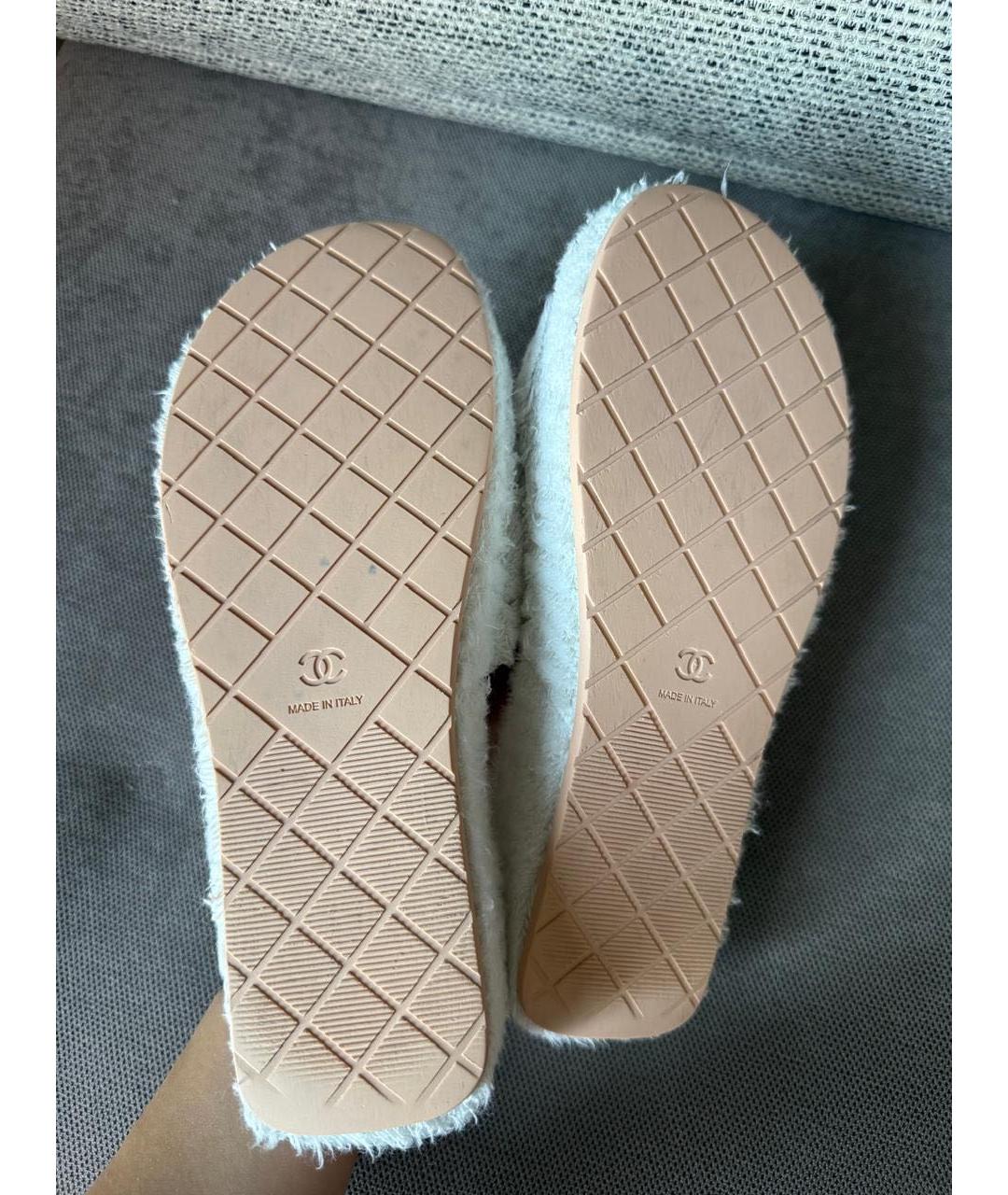 CHANEL Белые шлепанцы, фото 7
