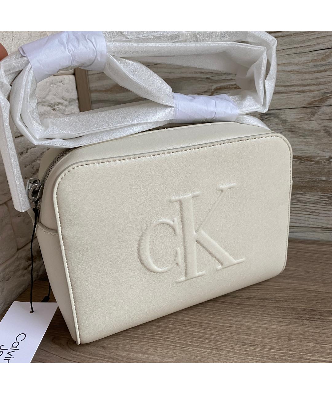 CALVIN KLEIN Белая сумка через плечо из искусственной кожи, фото 2