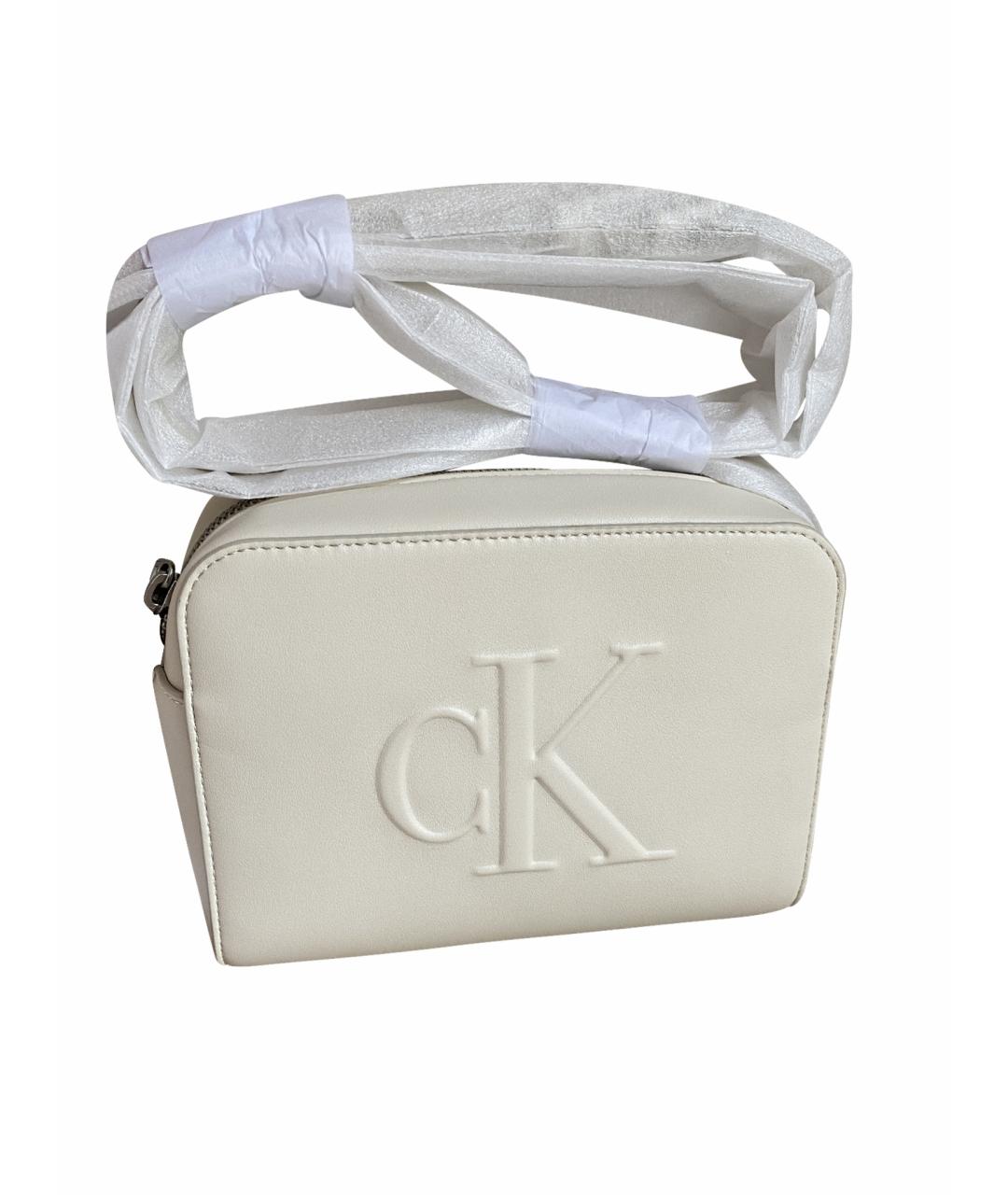 CALVIN KLEIN Белая сумка через плечо из искусственной кожи, фото 1