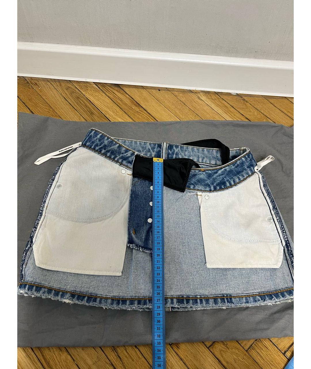 ALEXANDER WANG Синяя деним юбка мини, фото 7