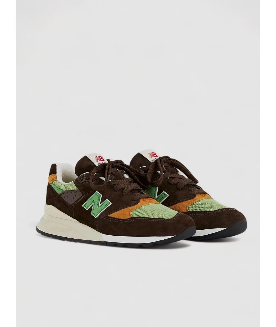 NEW BALANCE Коричневые замшевые низкие кроссовки / кеды, фото 2