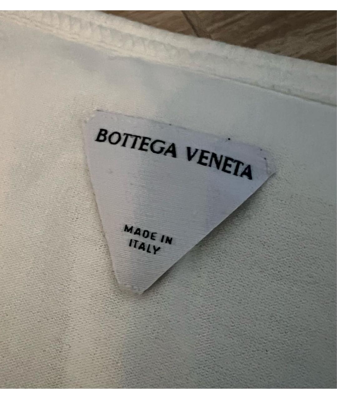 BOTTEGA VENETA Белая хлопковая майка, фото 4