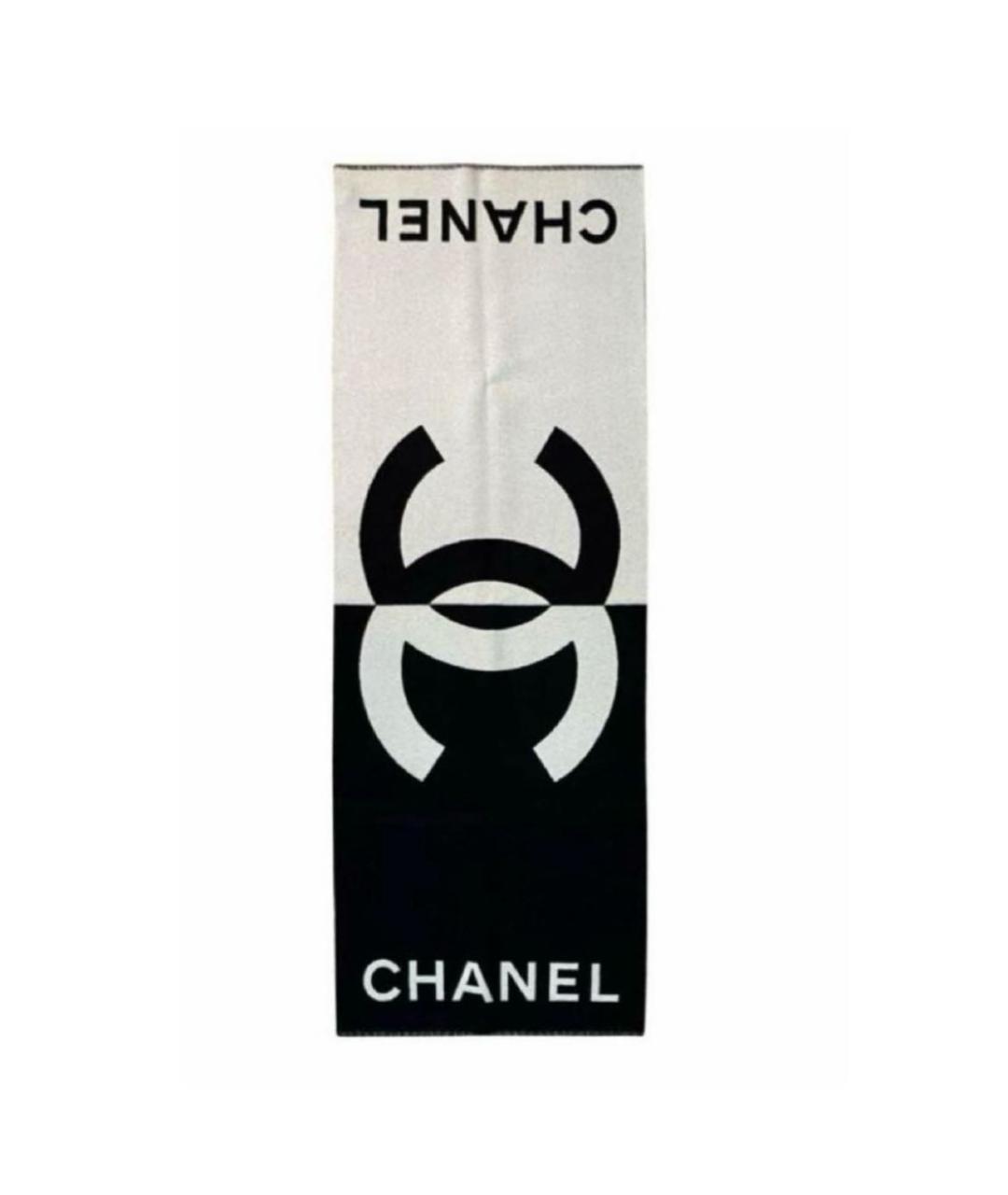 CHANEL Черный кашемировый шарф, фото 7