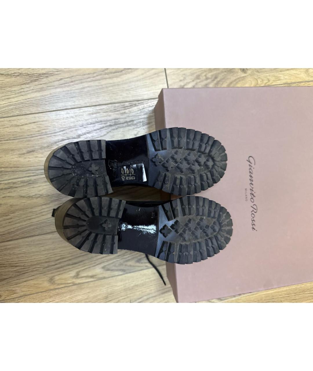 GIANVITO ROSSI Черные кожаные полусапоги, фото 5