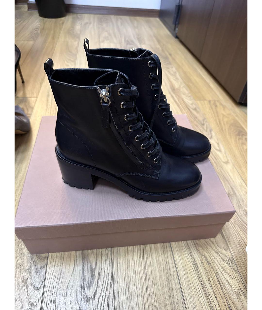 GIANVITO ROSSI Черные кожаные полусапоги, фото 7