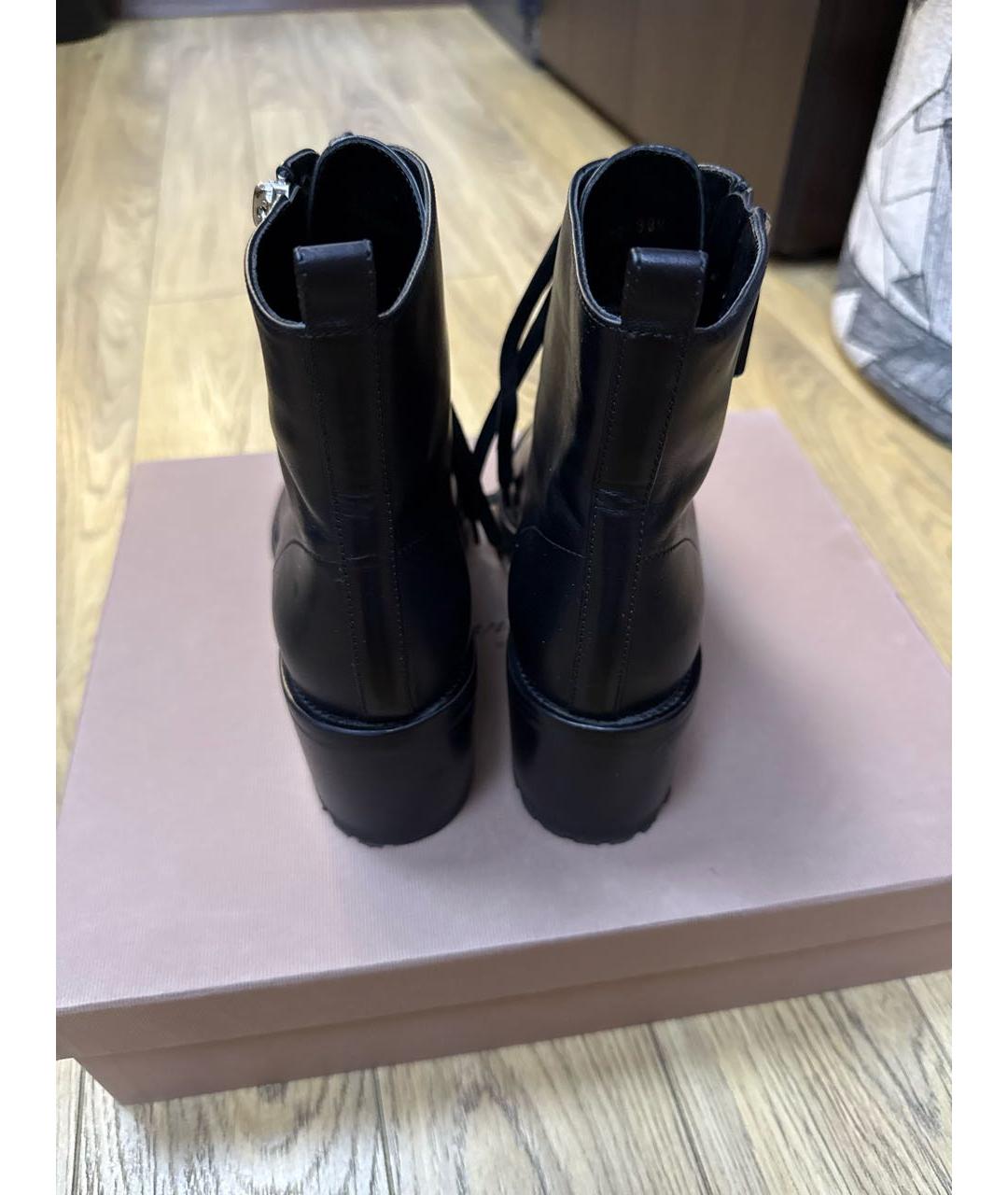 GIANVITO ROSSI Черные кожаные полусапоги, фото 4