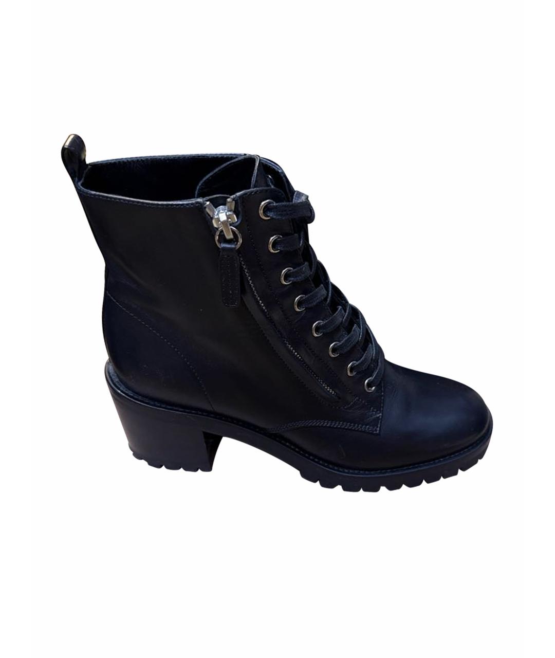 GIANVITO ROSSI Черные кожаные полусапоги, фото 1
