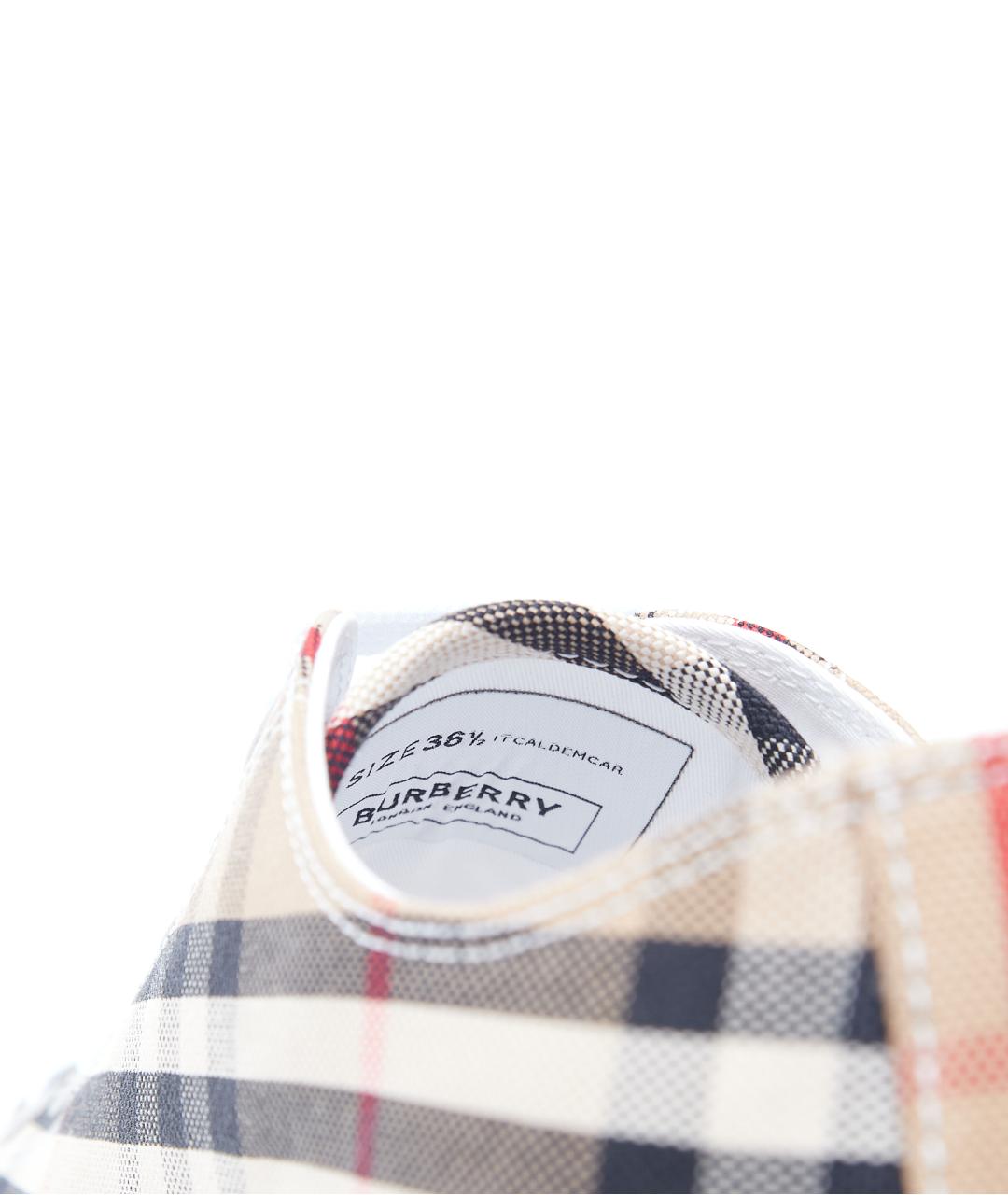 BURBERRY Коричневые текстильные кеды, фото 6