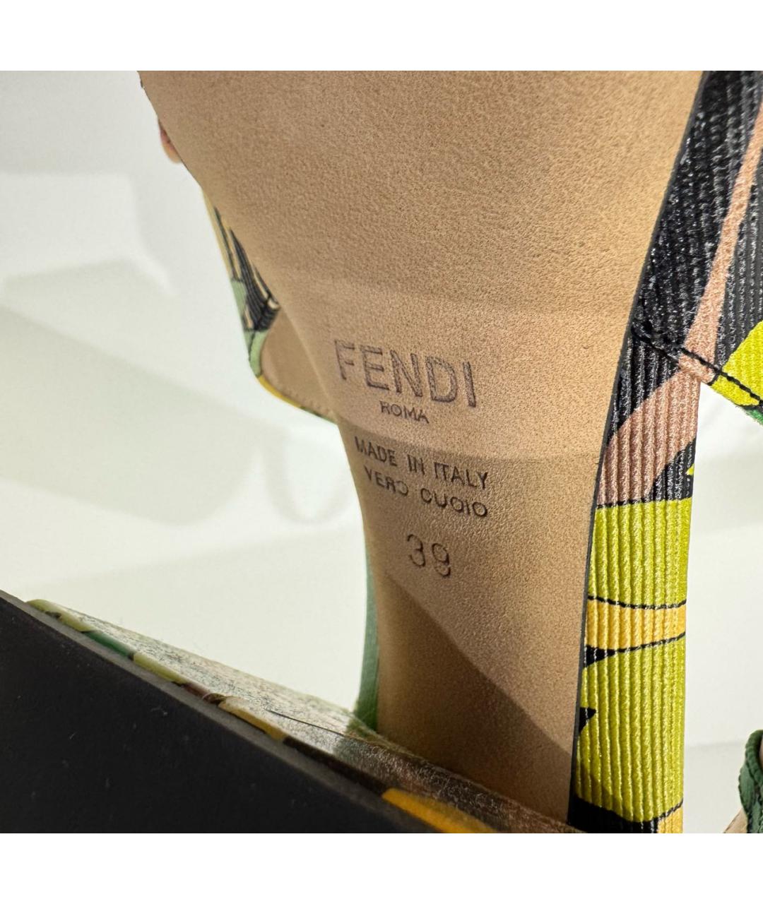 FENDI Зеленые кожаные туфли, фото 7
