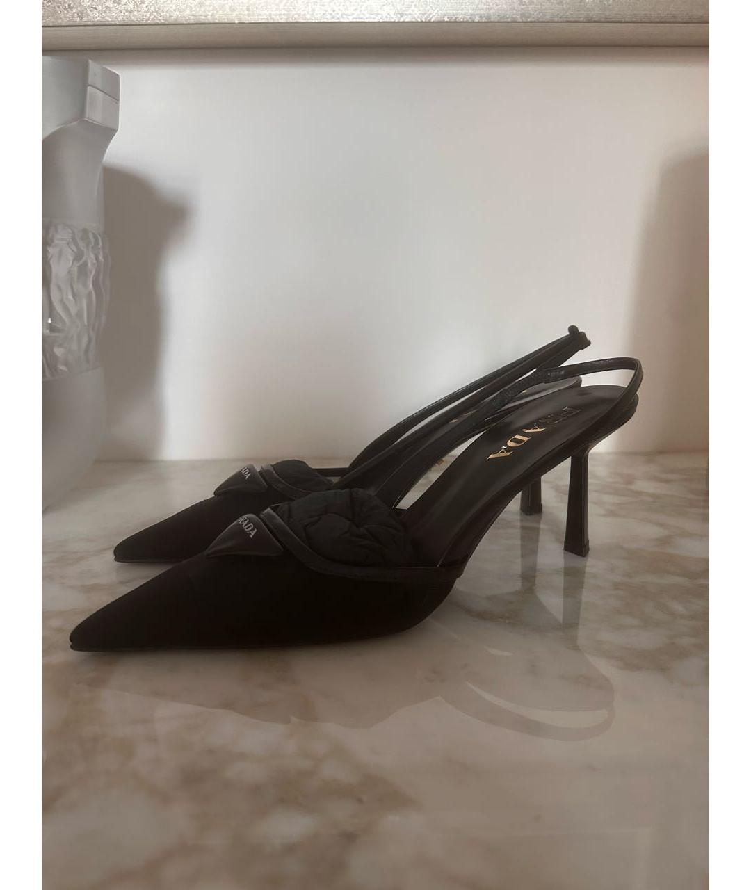 PRADA Черные текстильные туфли, фото 4