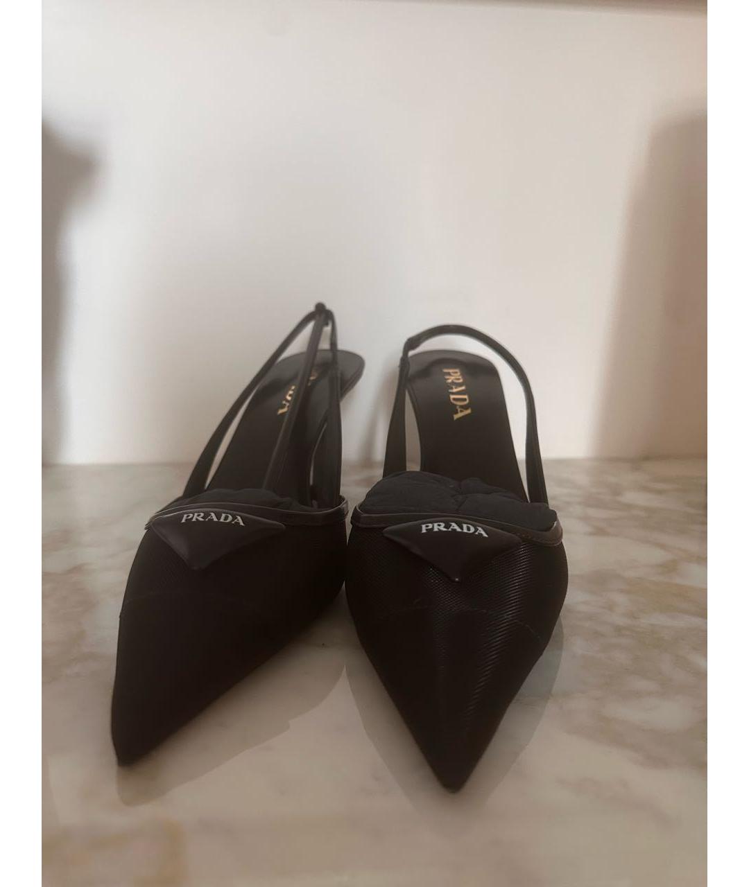 PRADA Черные текстильные туфли, фото 5