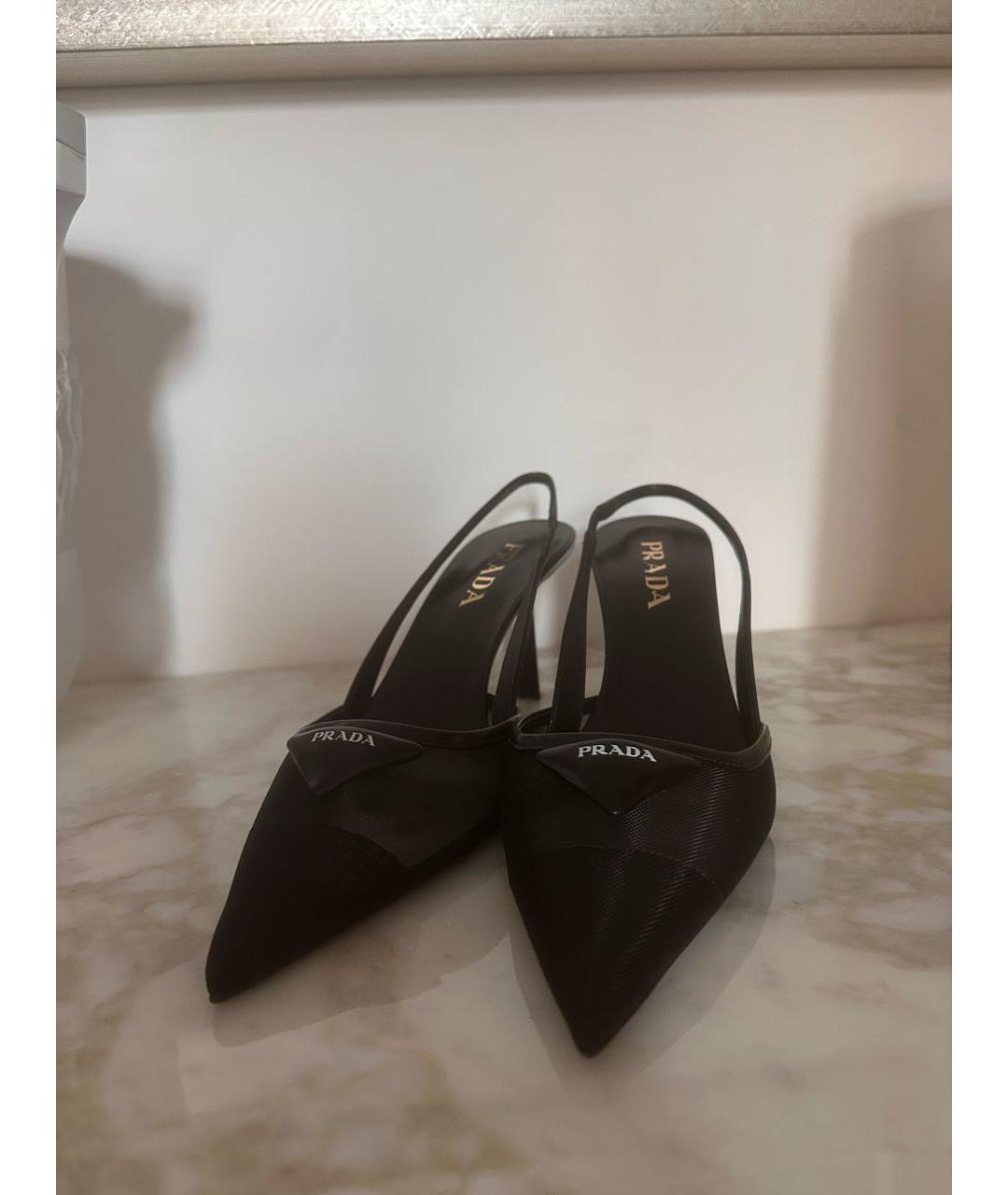 PRADA Черные текстильные туфли, фото 2
