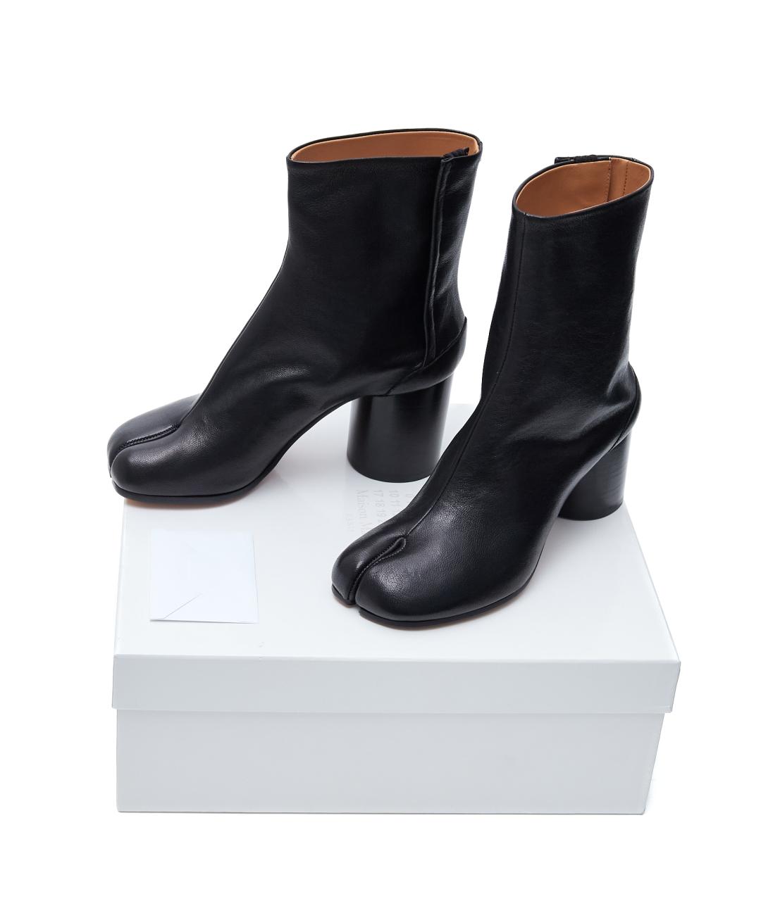 MAISON MARGIELA Черные кожаные ботильоны, фото 7