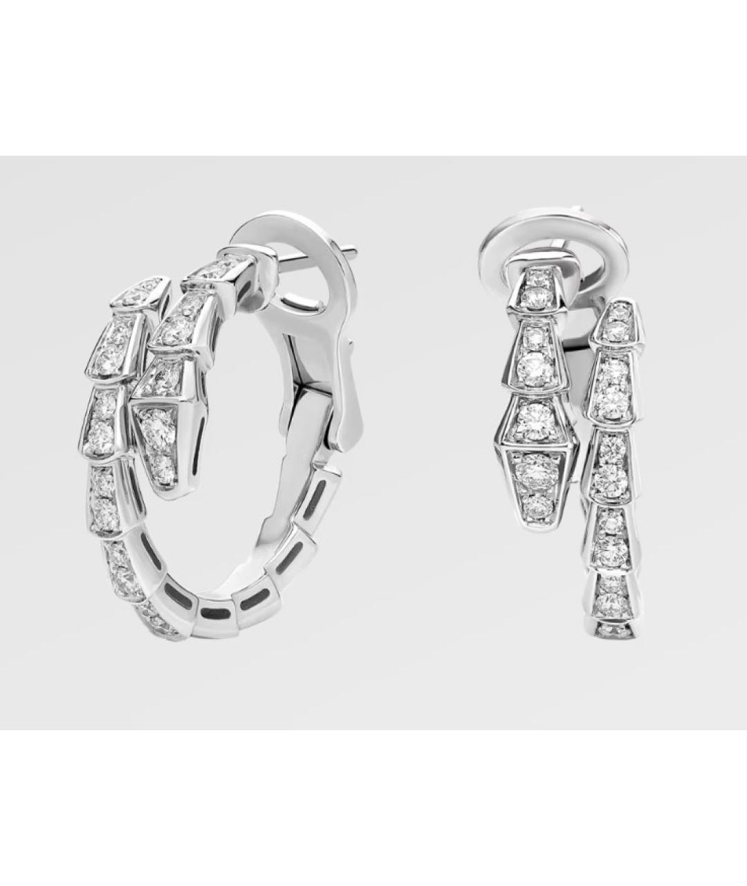 BVLGARI Серебряные серьги из белого золота, фото 5