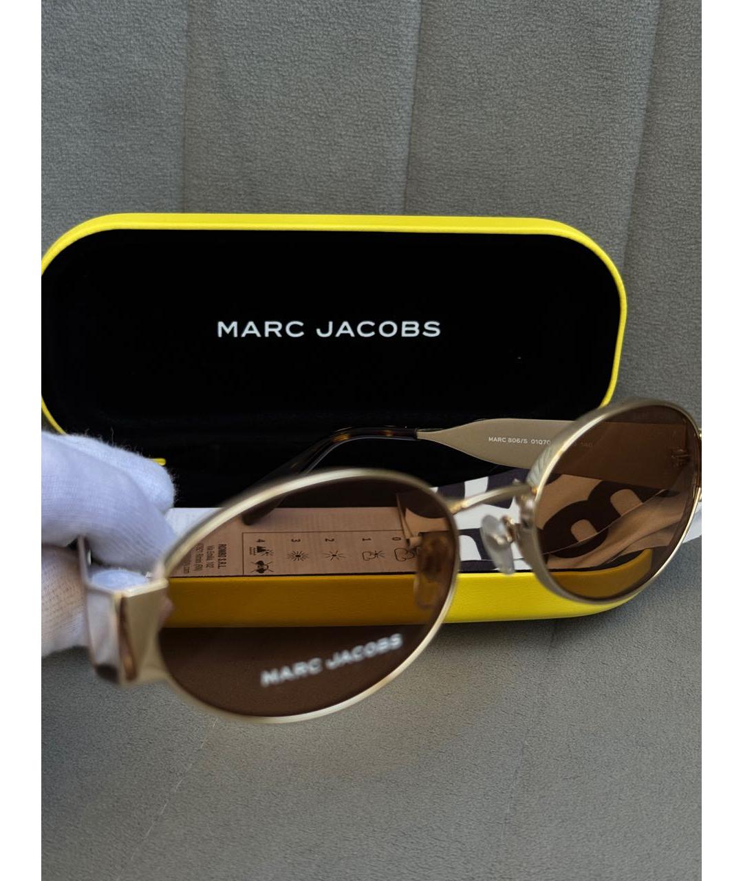 MARC JACOBS Коричневые металлические солнцезащитные очки, фото 2
