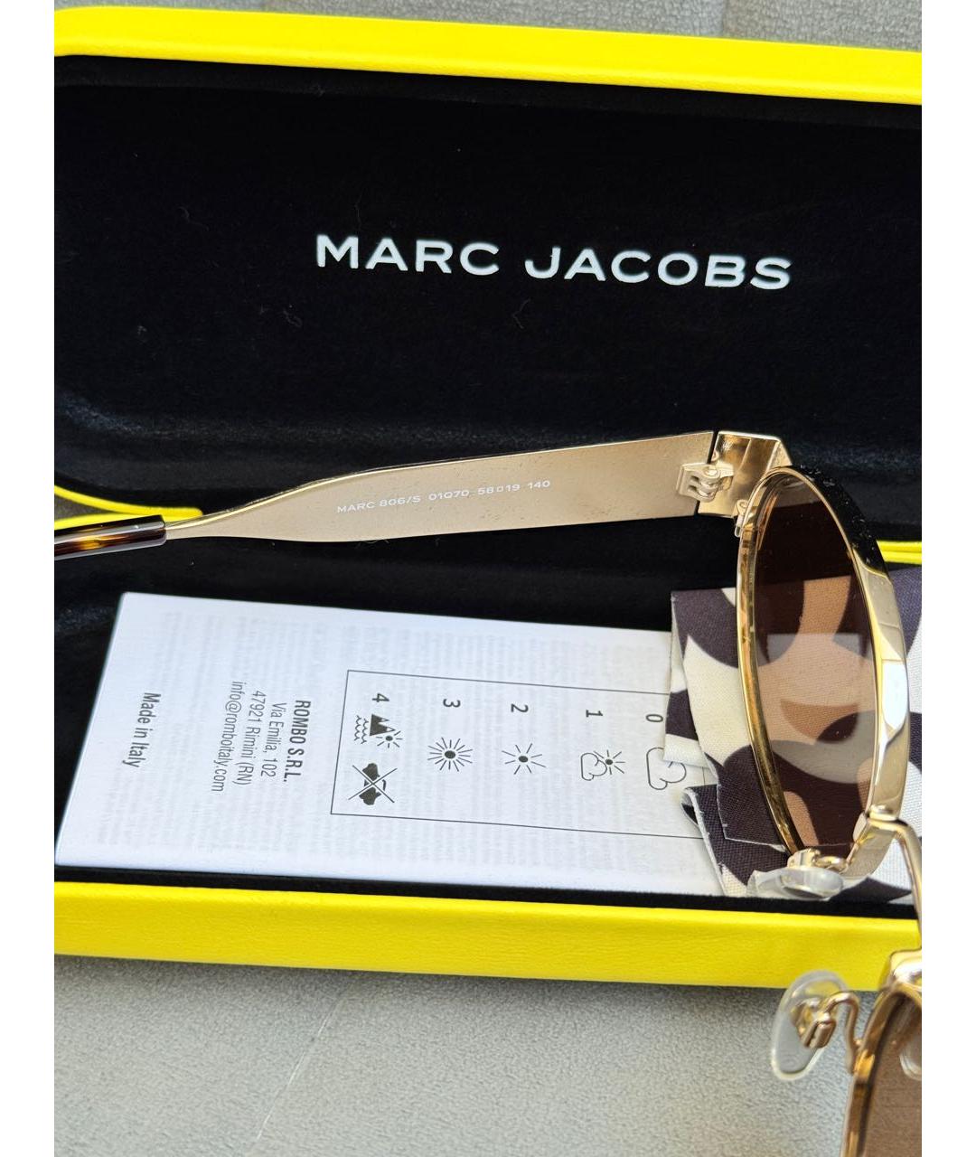 MARC JACOBS Коричневые металлические солнцезащитные очки, фото 3